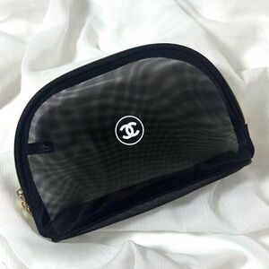 Chanel Cosmetic Pouch Mesh Black